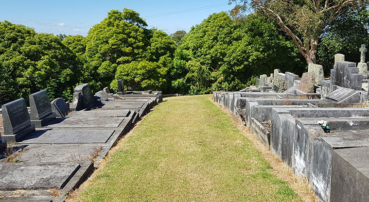 Hillsborough Cemetery – a section of plots in one of the grassed areas.