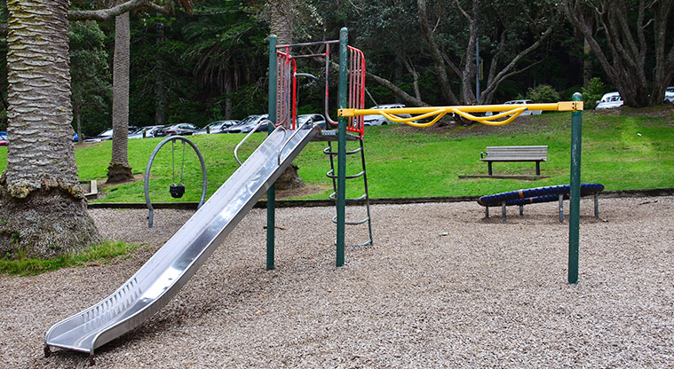 Hinemoa Park - Slide with swinging bars. Photo credit: Aleksandar Ćirilović.