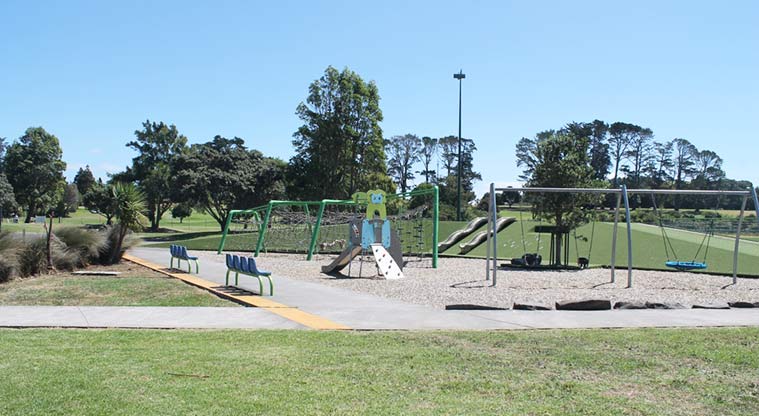 Keith Hay Park - The playground with climbing equipment and swings is suitable for young children.