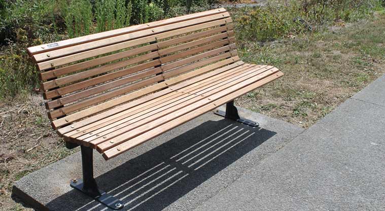 Keith Hay Park - Seating is along the paths throughout the park.