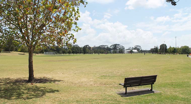 Keith Hay Park - Seating on the edge of the southern sports fields.