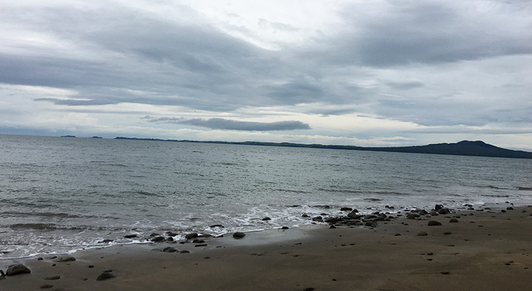 Kennedy Park Beach - Looking out from the beach to Rangitoto Island. Photo credit: S Hulse.