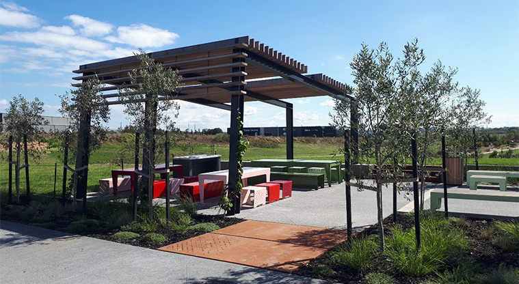 Kopupaka Reserve – Barbecue and sitting area.