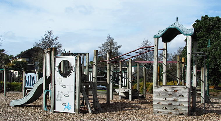 Lone Tree Park - Playground with climbing walls and bars, tunnels and swings. Photo credit: Tracey Hodder.