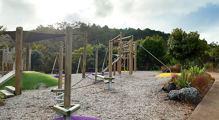 Manuka Reserve - Playground with climbing equipment, swings and a slide. Photo credit: S Hulse.
