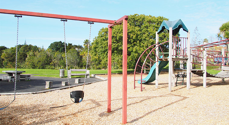 Mānutewhau / Manutewhau Reserve - Swing and playground. Photo credit: Tracey Hodder.