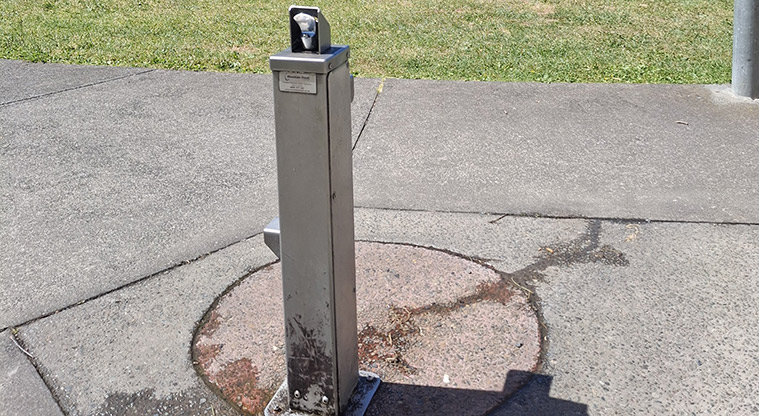 Marlborough Park - Drinking fountain on the corner of the path by the playground.