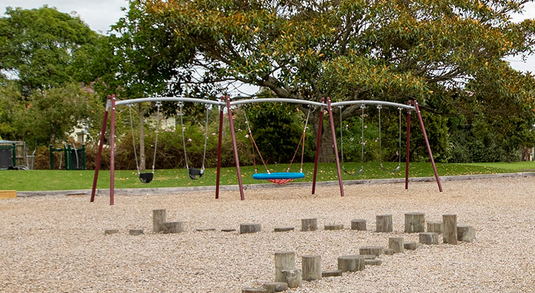 May Road War Memorial Park - Swings and stepping poles.