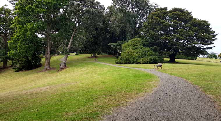Monte Cecilia Park - A section of accessible gravel path around the park.