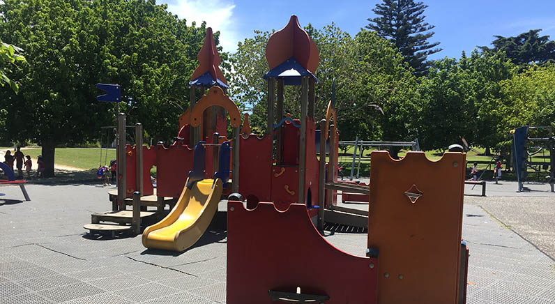 Mt Albert War Memorial Park – A slide and colourful climbing equipment for the smaller children.