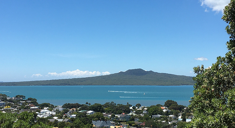 Takarunga / Mount Victoria - View of Rangitoto Island from the summit. Photo credit: S Hulse