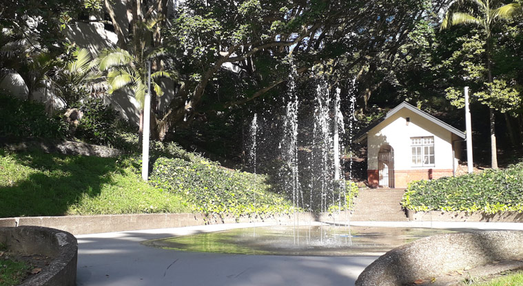 Myers Park - Splash pad near the playground.