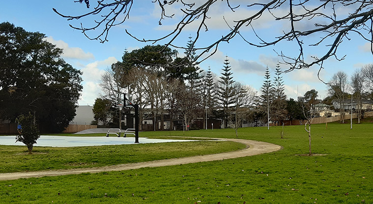 Normanton Reserve - Open space with the basketball court in the background. Photo credit: S Hulse.