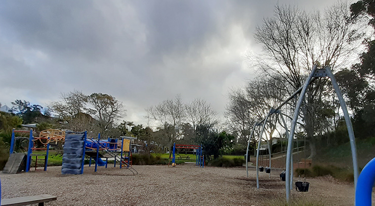 Normanton Reserve - Playground with climbing and spinning equipment, wobbly bridge and more. Photo credit: S Hulse.