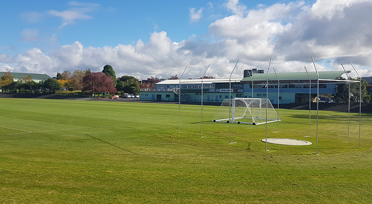 Olympic Park - Sports fields with the clubrooms in the background.