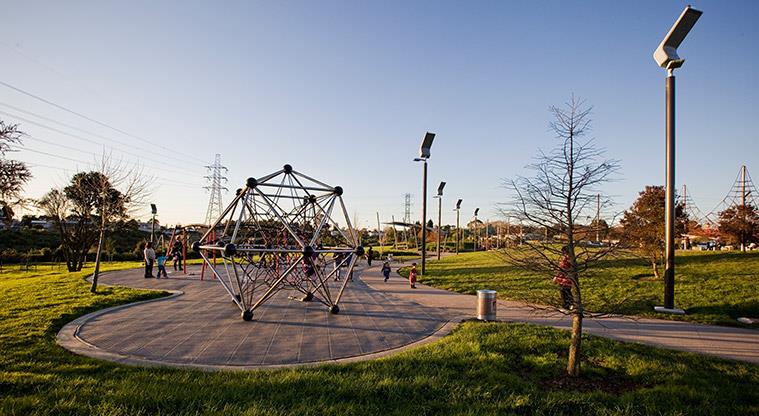 Olympic Park - Climbing equipment at the playground on the Wolverton Street side of the park.