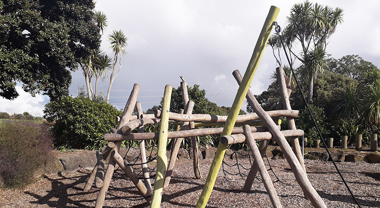 Onehunga Bay Reserve - Climbing nets and poles.