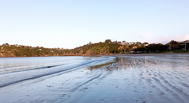 Oneroa Beach Reserve - The beach at low tide. Photo credit: K Sumner.