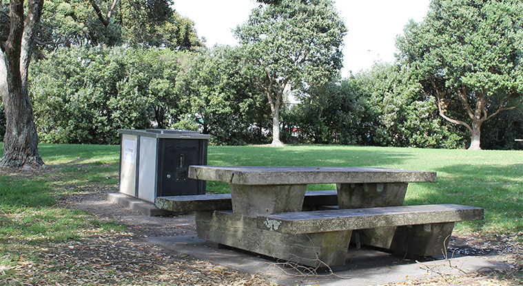 Ōrewa Reserve - Barbecue and picnic table near the playground. Photo credit: M Loubser.