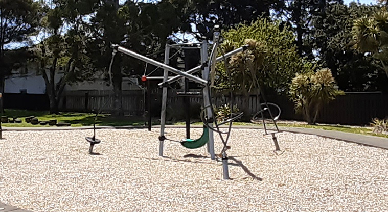 Owairaka Park - Climbing and spinning equipment in the playground.