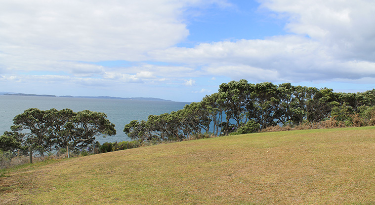 Pacific Parade Coastal Reserve - View from the reserve across the Hauraki Gulf. Photo credit: M Loubser.
