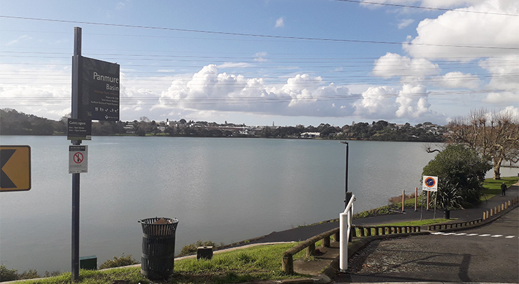 Panmure Basin - Gate at the Peterson Road entrance.