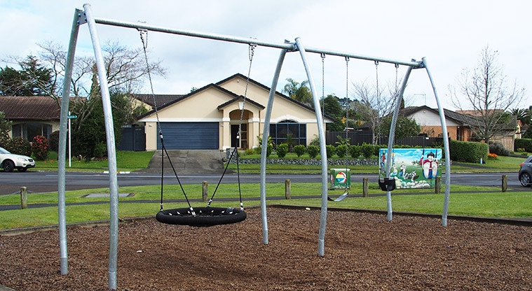 Paremuka Lakeside - Set of three swings. Photo credit: Tracey Hodder.