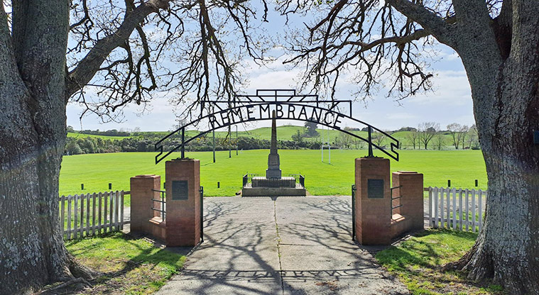 Port Albert Recreation Reserve - Entrance with the war memorial remembering local soldiers who lost their lives during the First World War.
