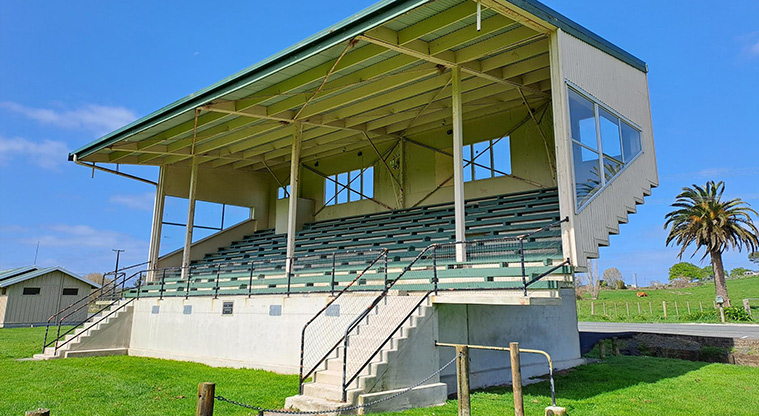 Port Albert Recreation Reserve - Grandstand next to the club rooms on the western side of the reserve.