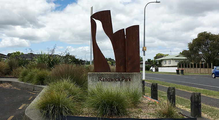 Randwick Park - Sign at the entrance to the car park. Photo credit: S Hulse.
