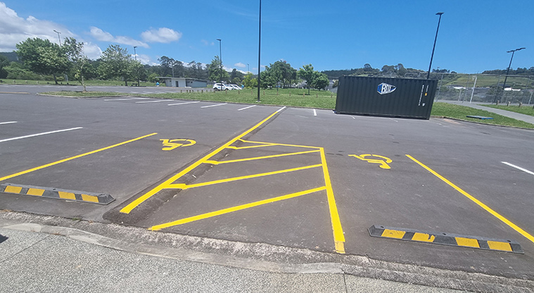 Rautawhiri Park - Section of one of the car parks with two accessible parking spaces.