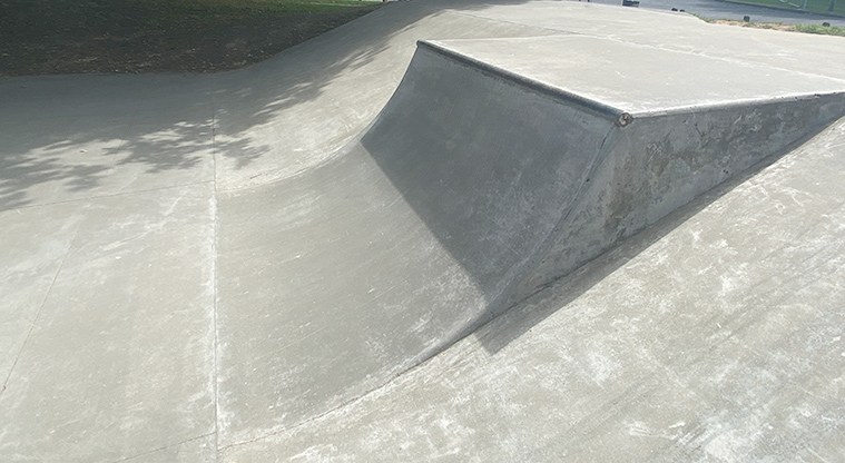 Otaawhati / Ray Small Park -&nbsp; Part of a ramp in the skate park. Photo credit: J Farnworth.