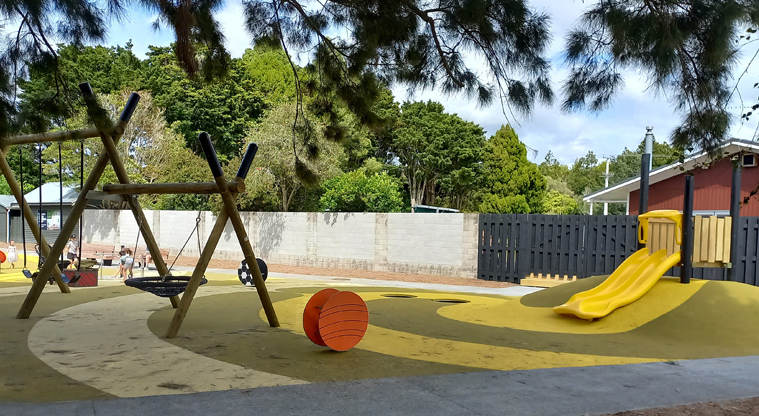 Riverhead War Memorial Park - A small slide for younger ones, swings and in ground trampolines.