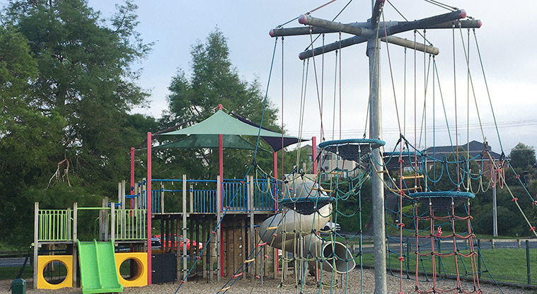 Roberta Reserve - Playground for all ages with climbing equipment, slides, nets, swings and more.