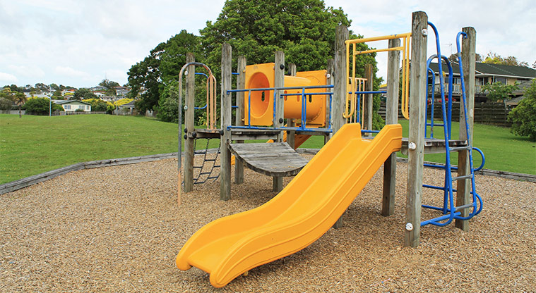 Rosario Reserve -  Playground with two slides, covered tunnel, wooden walking bridge and climbing walls. Photo credit: M Loubser.