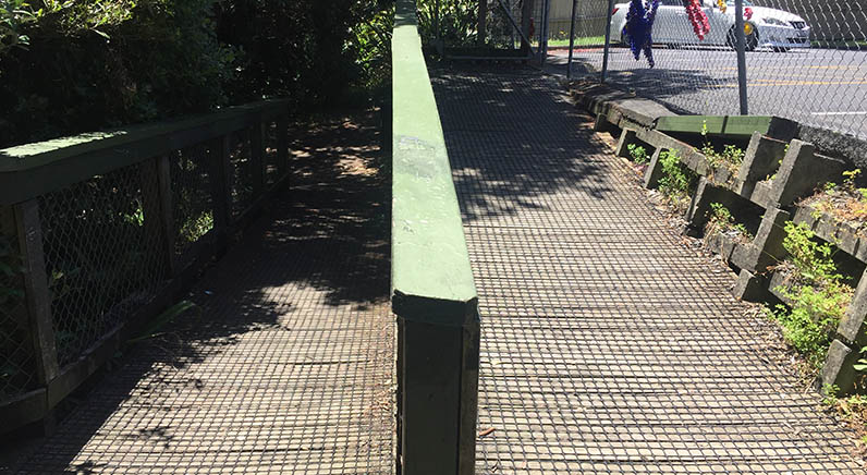 Roy Clements Treeway – The steep ramps leading up to the St Lukes mega centre car park.