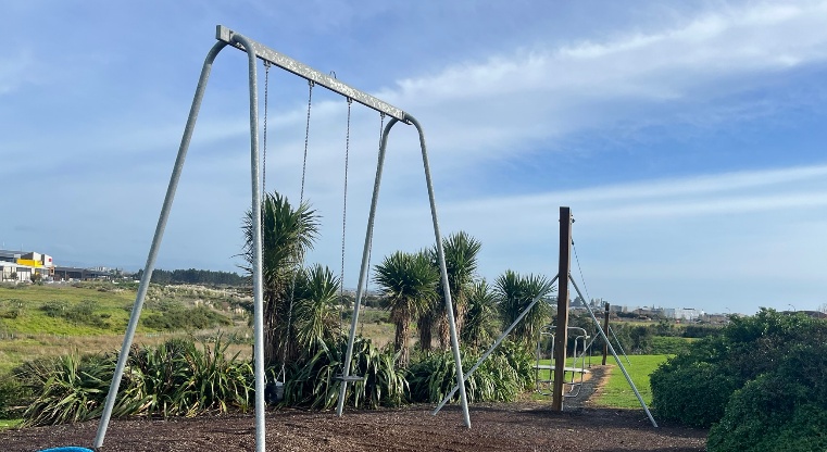 Salford Park - Two swings and flying fox.