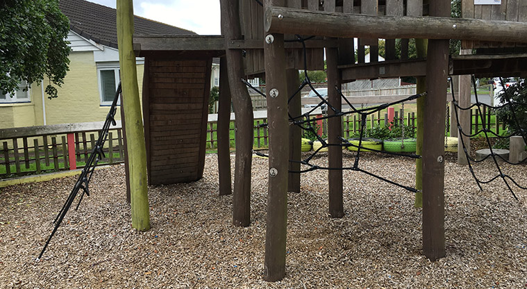 Sandringham Reserve - Three different climbing nets under the wooden fort. Photo credit: S Hulse.
