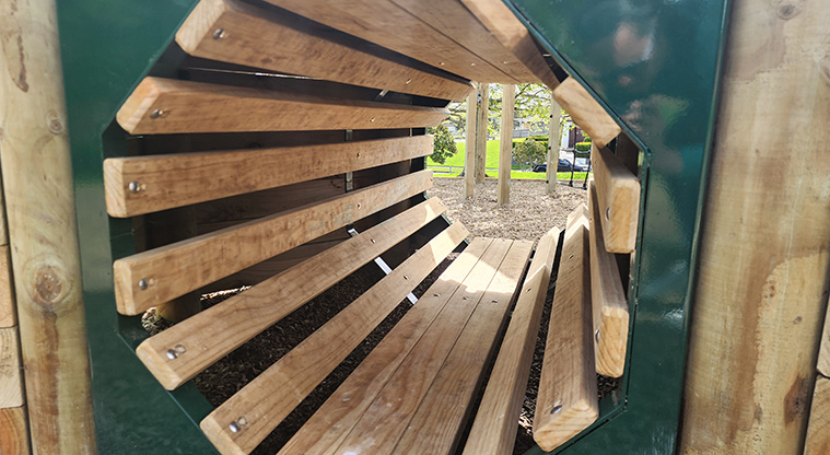 Santa Cruz Park - Looking through the crawl tunnel.