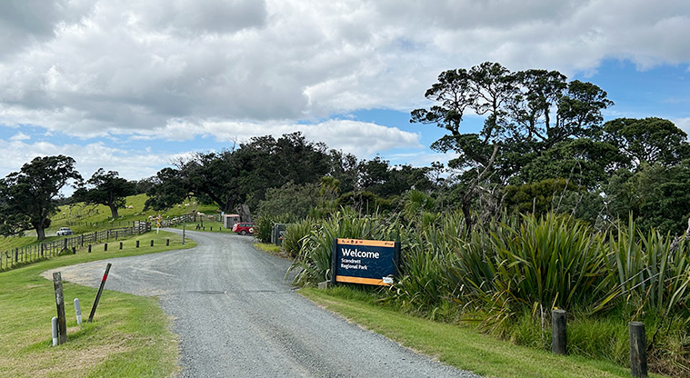 Scandrett Regional Park - Sign at the entrance to the park on Scandrett Road. Photo credit: S Hulse.