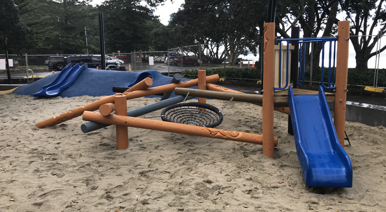 Selwyn Reserve - Slides and tunnels next to an accessible basket swing. Photo credit: T Hodder.