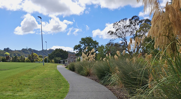 Shoesmith Domain Recreation Reserve - A section of wide narrow path along one side of the sports fields.