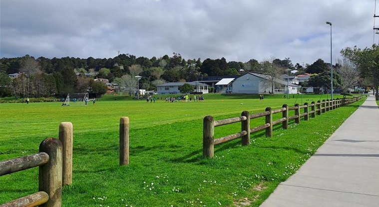 Shoesmith Domain Recreation Reserve - Walking path with park on left side.