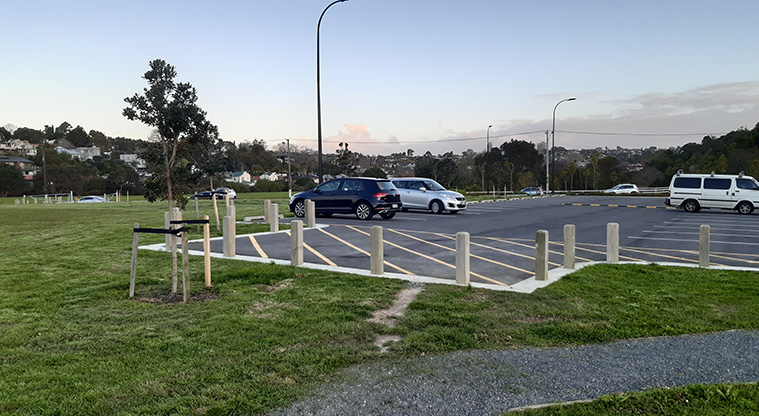 Shore Road Reserve - Section of the car park by the sports fields.
