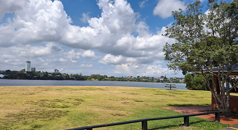 Sylvan Park - Section of the park and view across the lake.