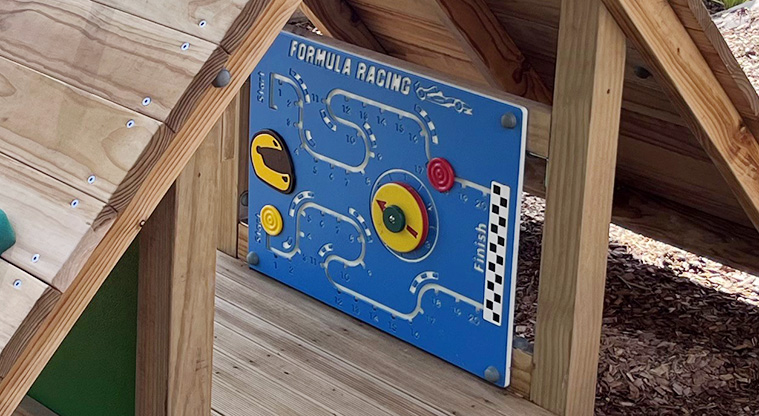 Taurus Crescent Reserve - Interactive formula racing play board inside the cubby house.