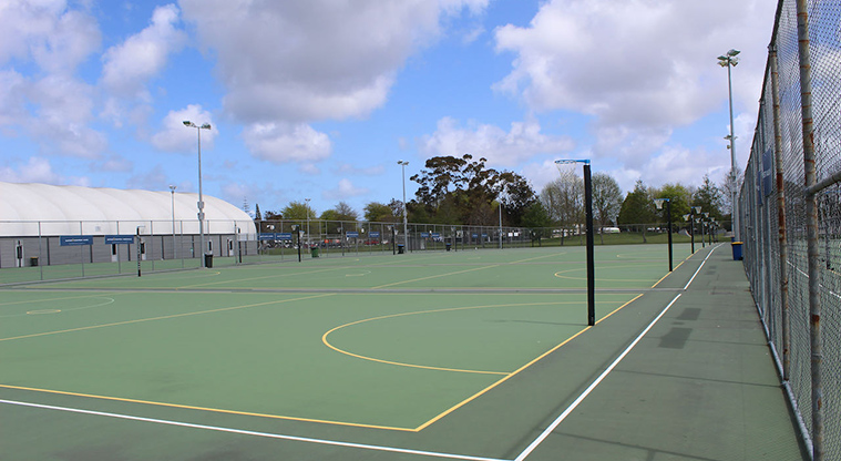 Te Pai Park - Fenced netball courts.
