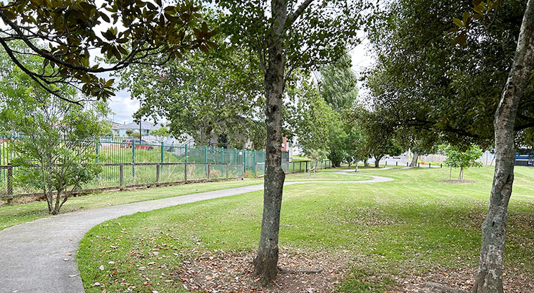 Turner Reserve - Section of the children's bike path along the back of the reserve. Photo credit: S Hulse