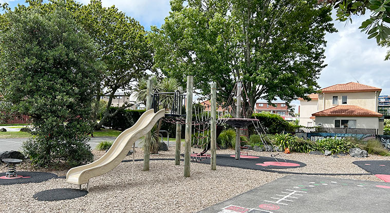 Turner Reserve - Play structure with a slide off one end. Photo credit: S Hulse