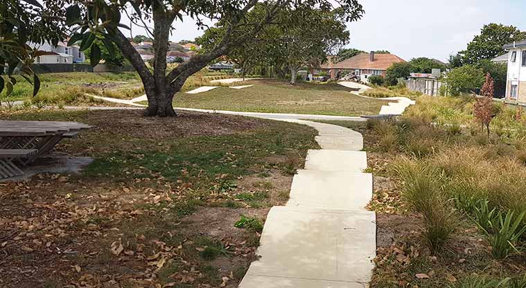 Underwood Park - the BMX pump track winding through the trees.